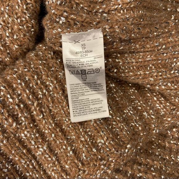 Sz Xs Banana Republic Tan Yarn Silver Sweater - Picture 6 of 6